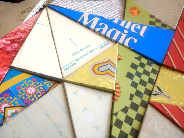 close up view of metal quilt 3-dimensional assembly