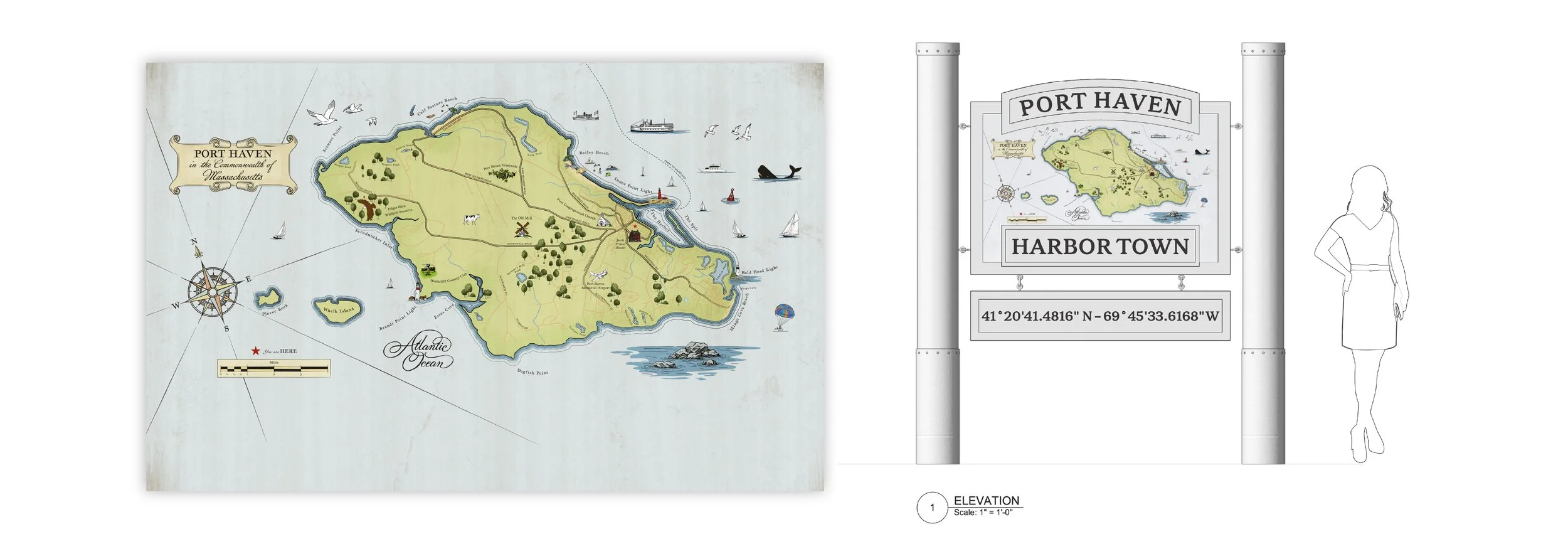 EXT. PORT HAVEN HARBOR TOWN MAP
