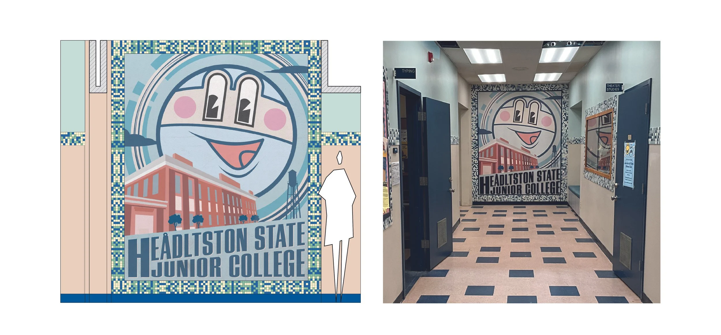 INT. HSJC HALLWAY MURAL