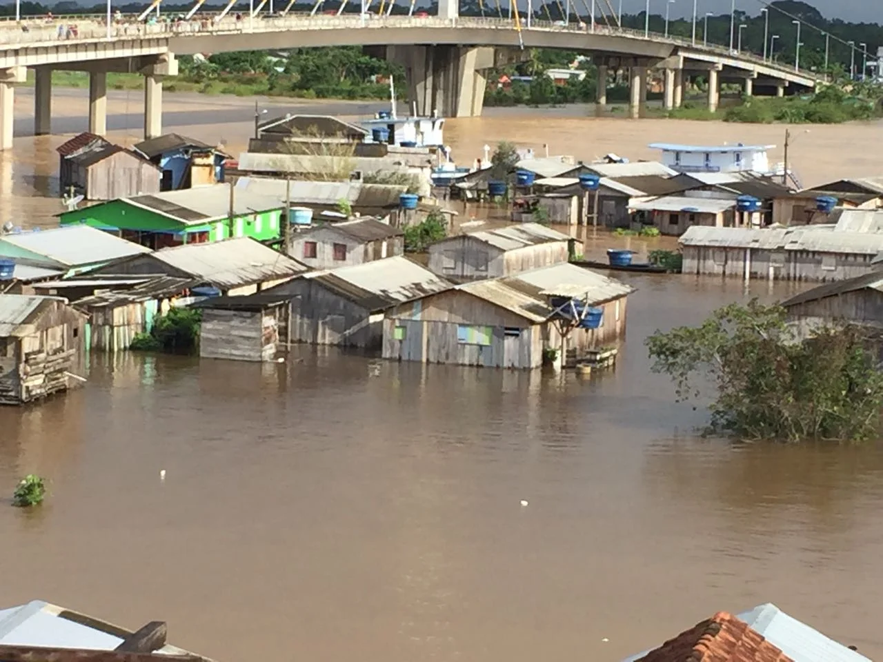 High waters flooded many houses.