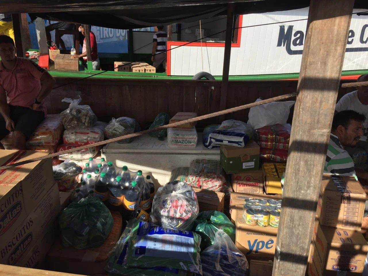 First round of supplies loaded unto Barco Bruno
