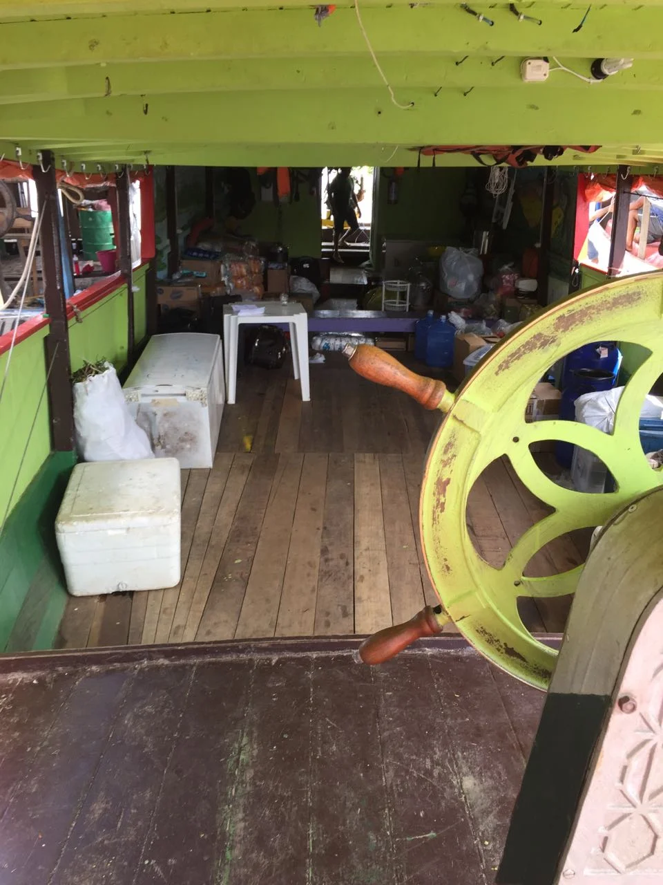 Inside the Bruno - supplies are ready