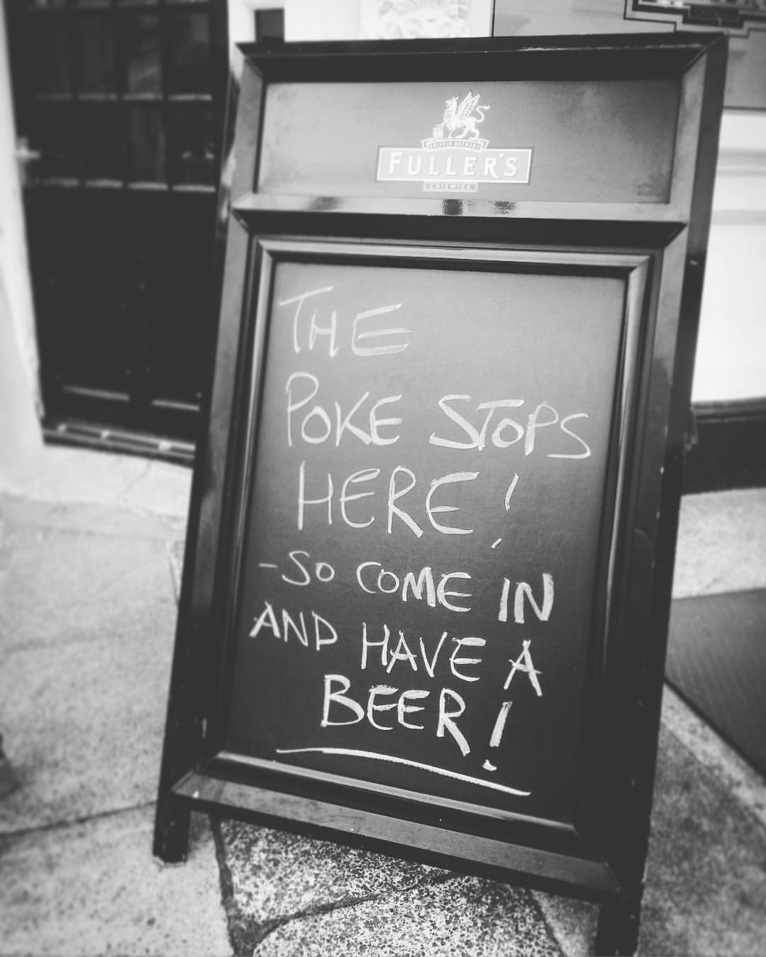 Pokémon related signage outside a pub in Portsmouth.
