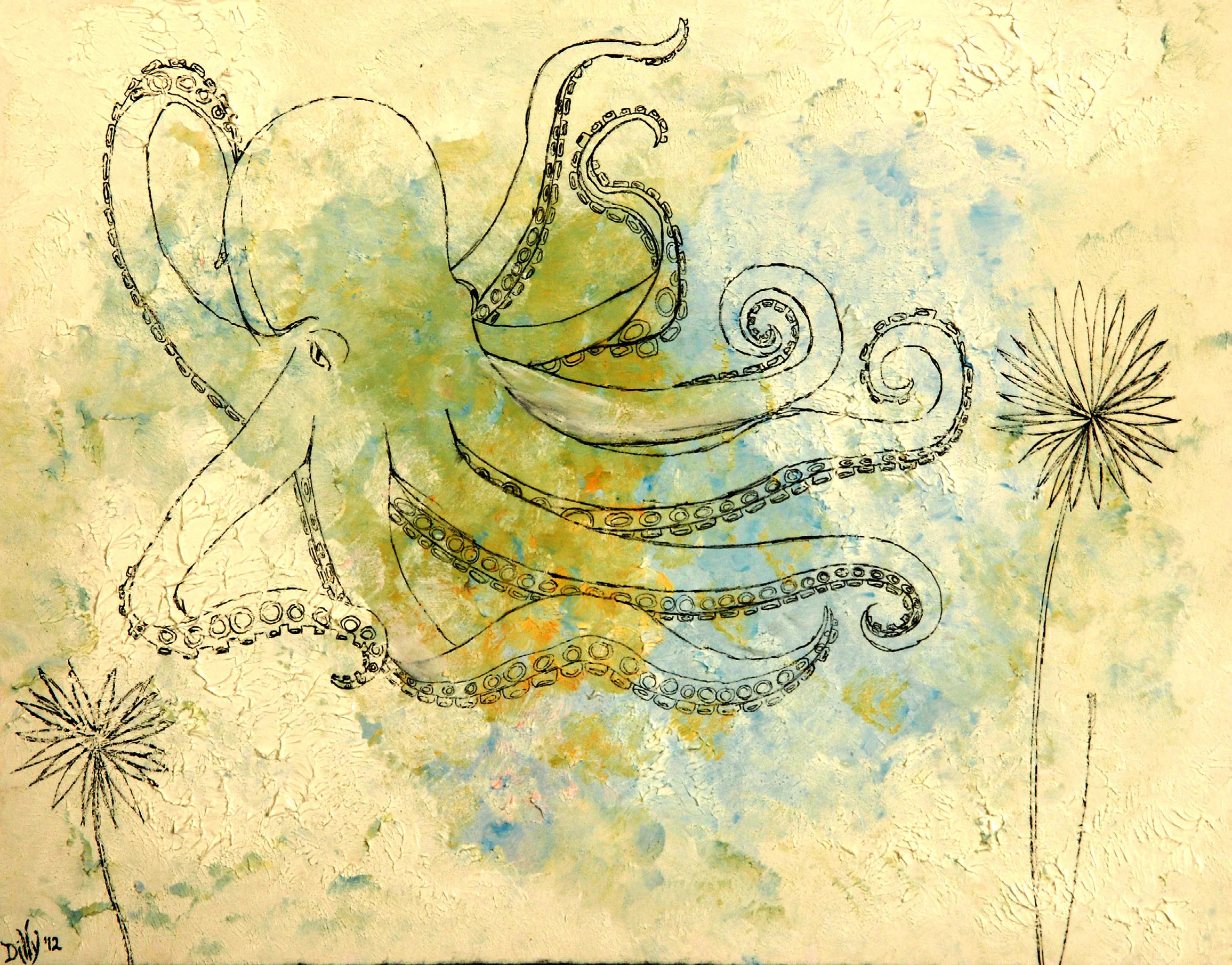 Octopus's Garden (watercolor, ink) - Dilly Sanborn-Marsh