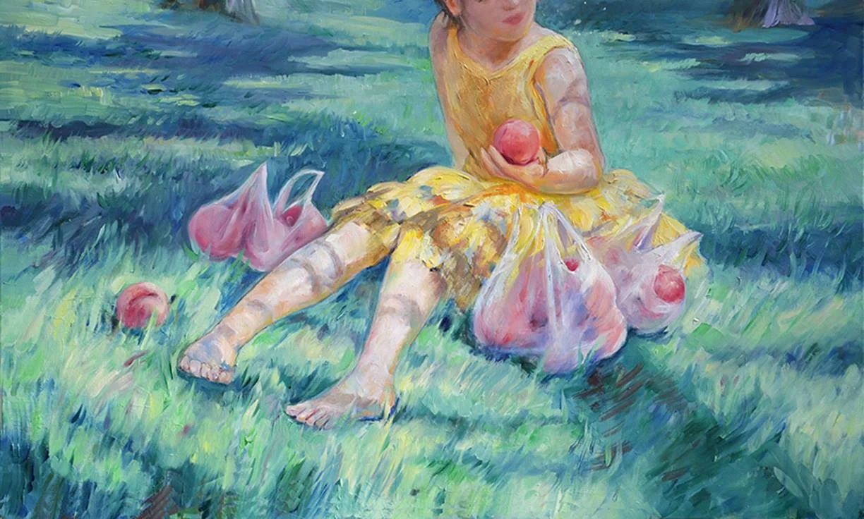 Peach Picking (oil) - Julie Peng