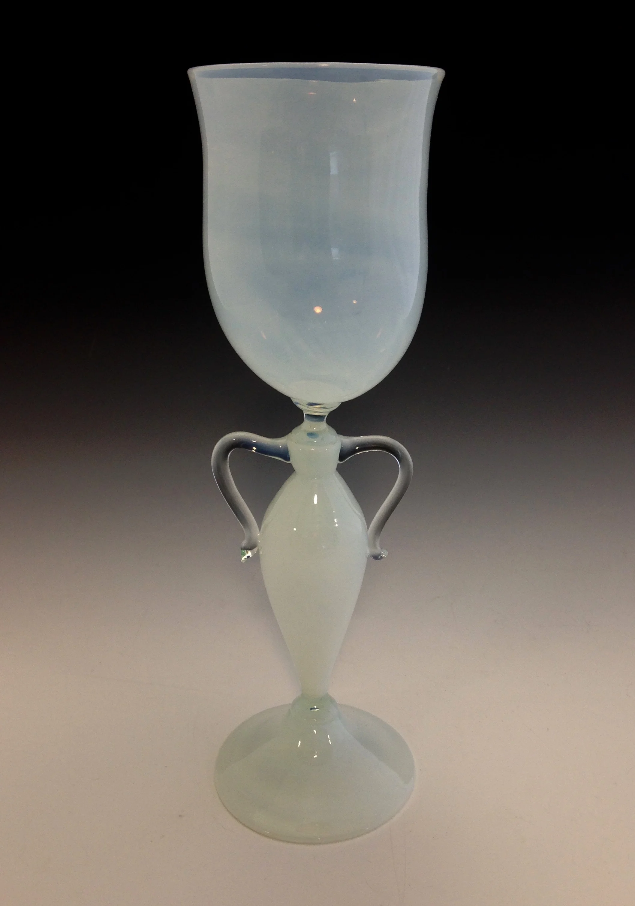 Opal White Goblet (glass - 3" x 3" x 9.5") - Alex Evenchik
