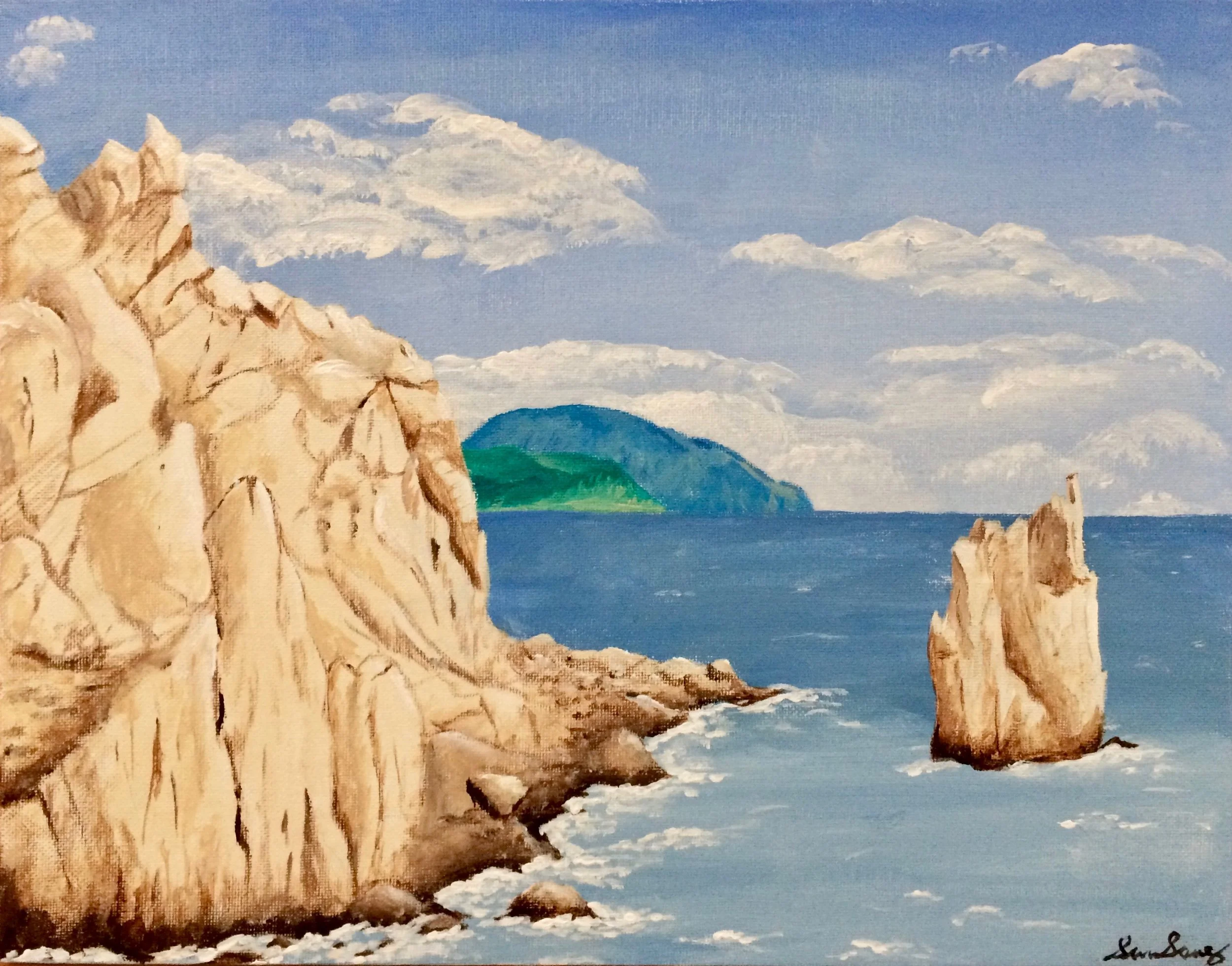 Crimea and the Black Sea (acrylic) - Simru Somnez-Erbil
