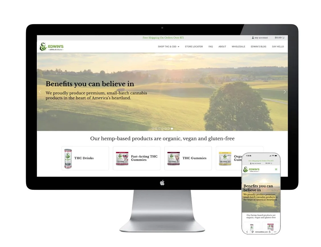 Sheba Concept & Design website design for Edwin's Edibles & Elixirs