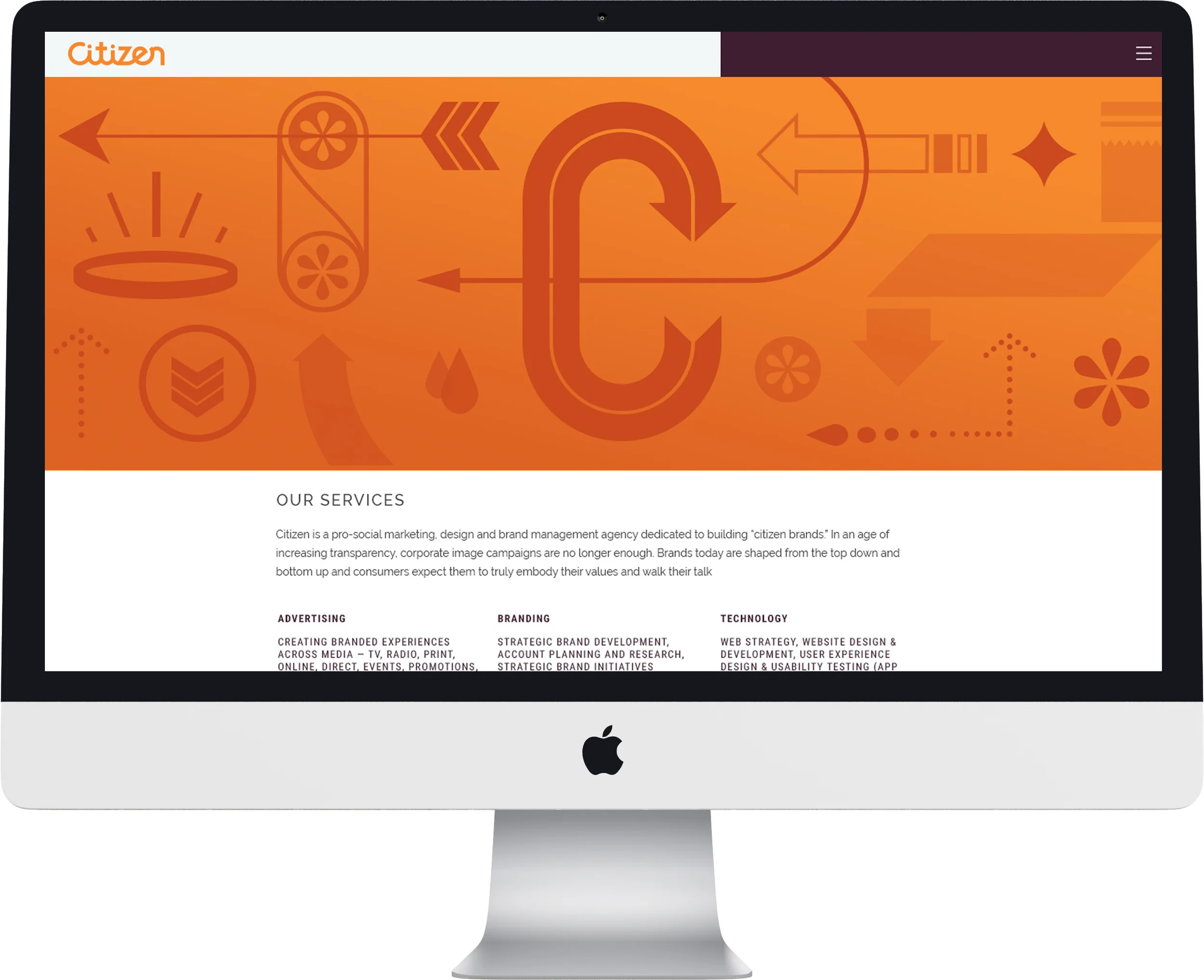 Services breaks down the agency's capabilities and creative process. 