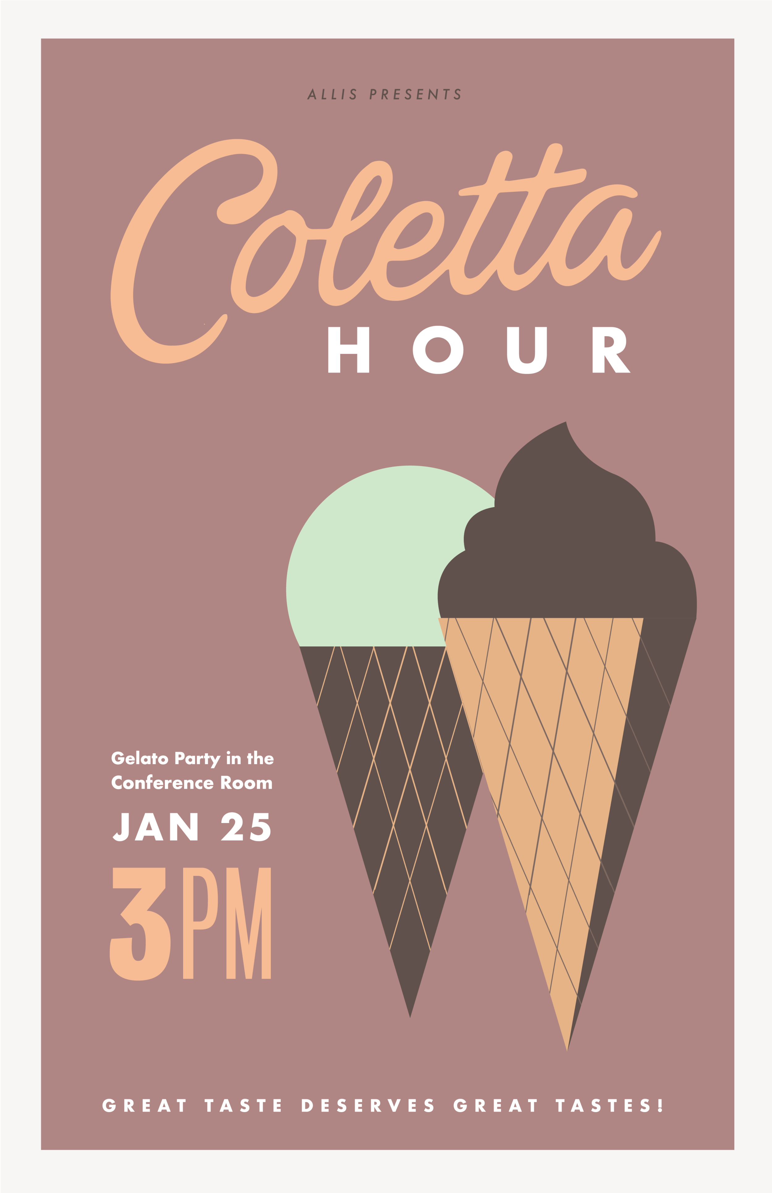 Coletta Hour gelato party poster / Agency: Allis / 2018