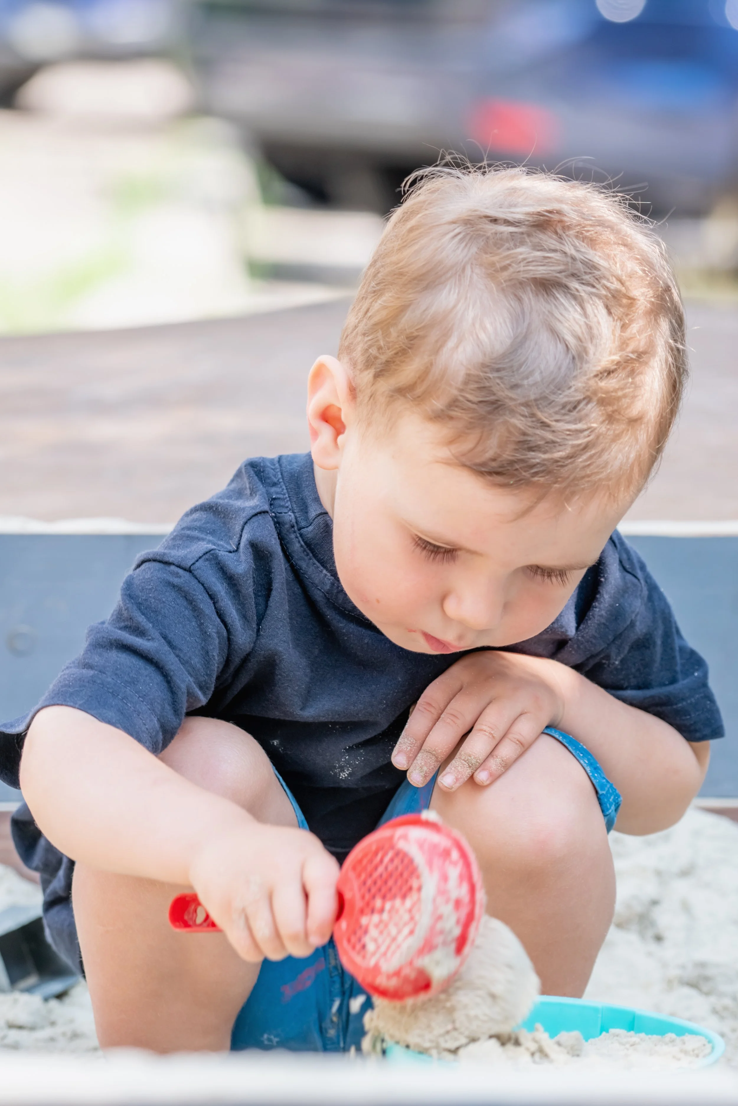 Young preschool child engaged in an early learning activity