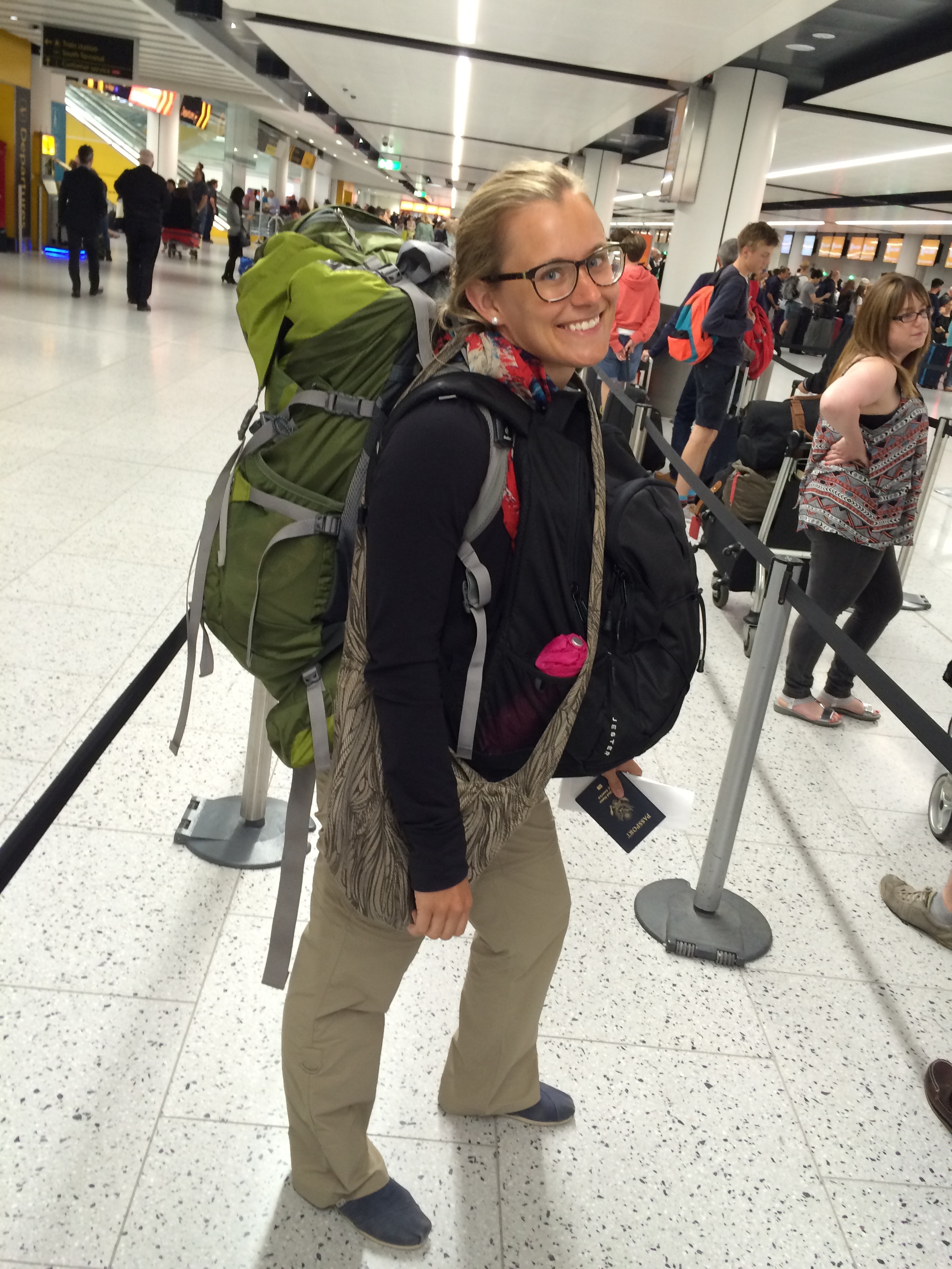 Sometimes it means carrying all your stuff on your back... and your front!
