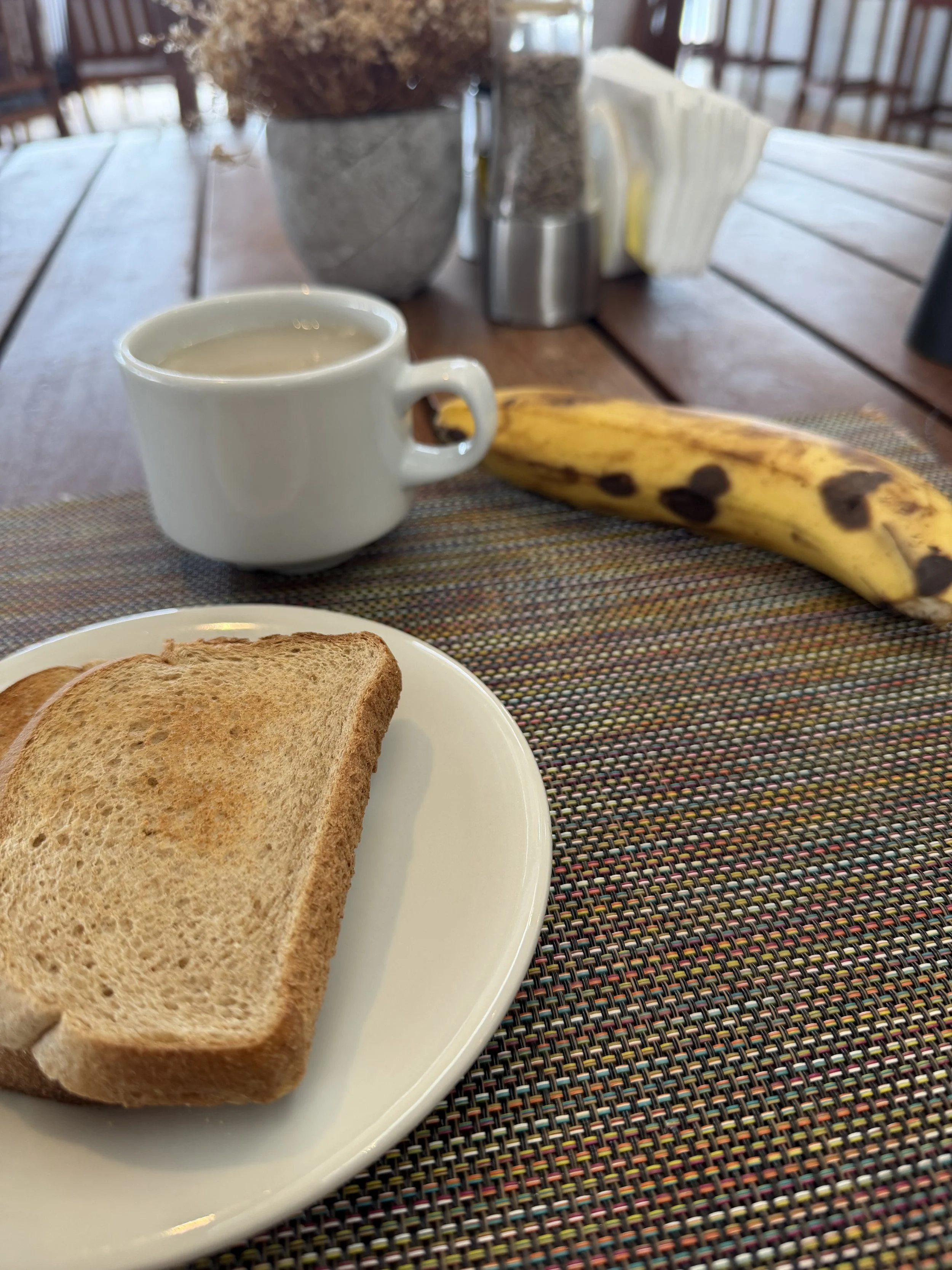 Toast and banana breakfast