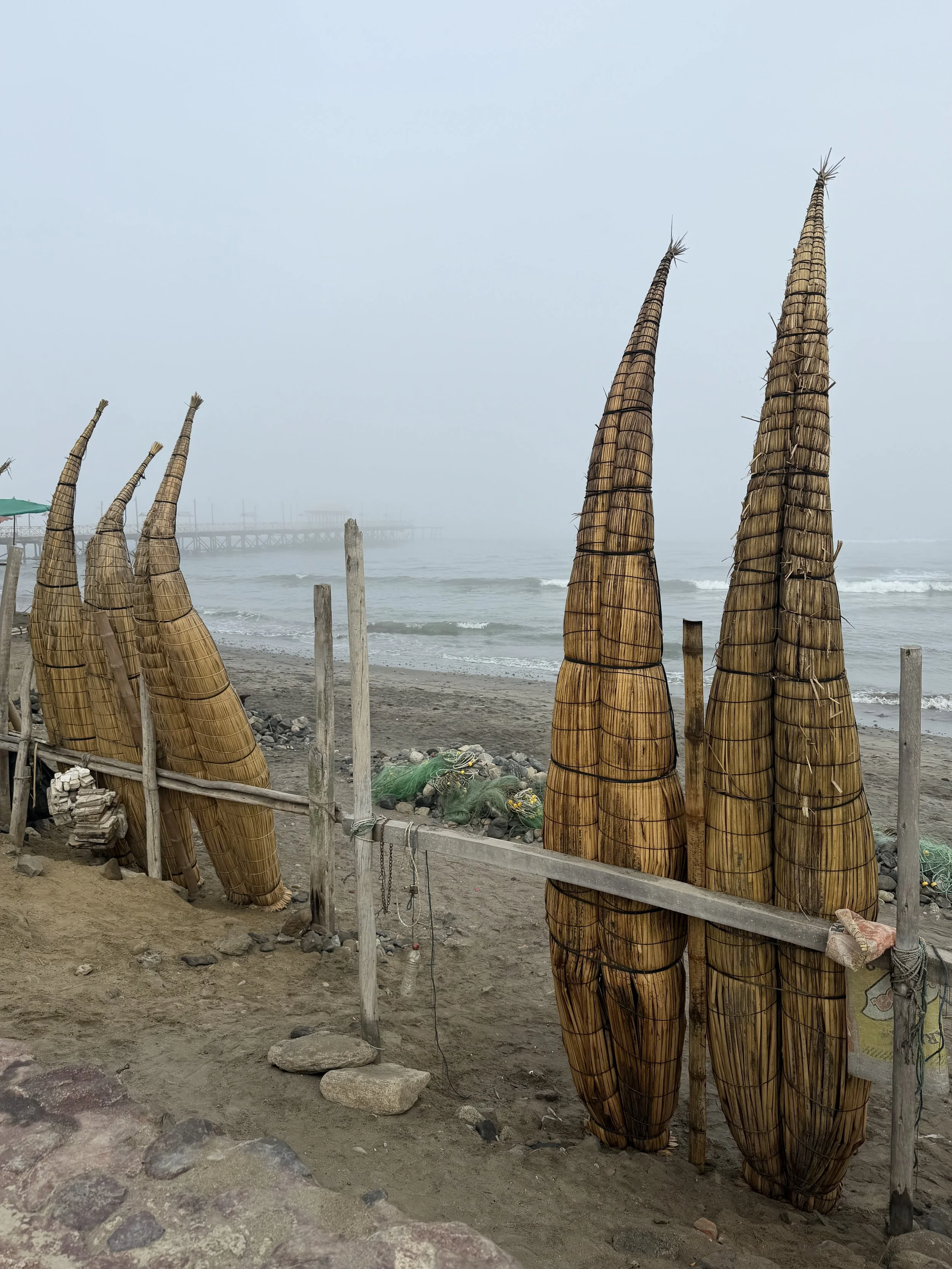 Reed boats Huanchaco Peru