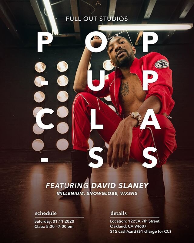 ‼️SATURDAY POP-UP‼️ with the one and only @davidslayme 
Grab your heels and knee pads for some training before you hit the clubs Saturday night to show of your new moves! David teaches at @mdcdance and @watchsnowglobe so don&rsquo;t miss out on this 