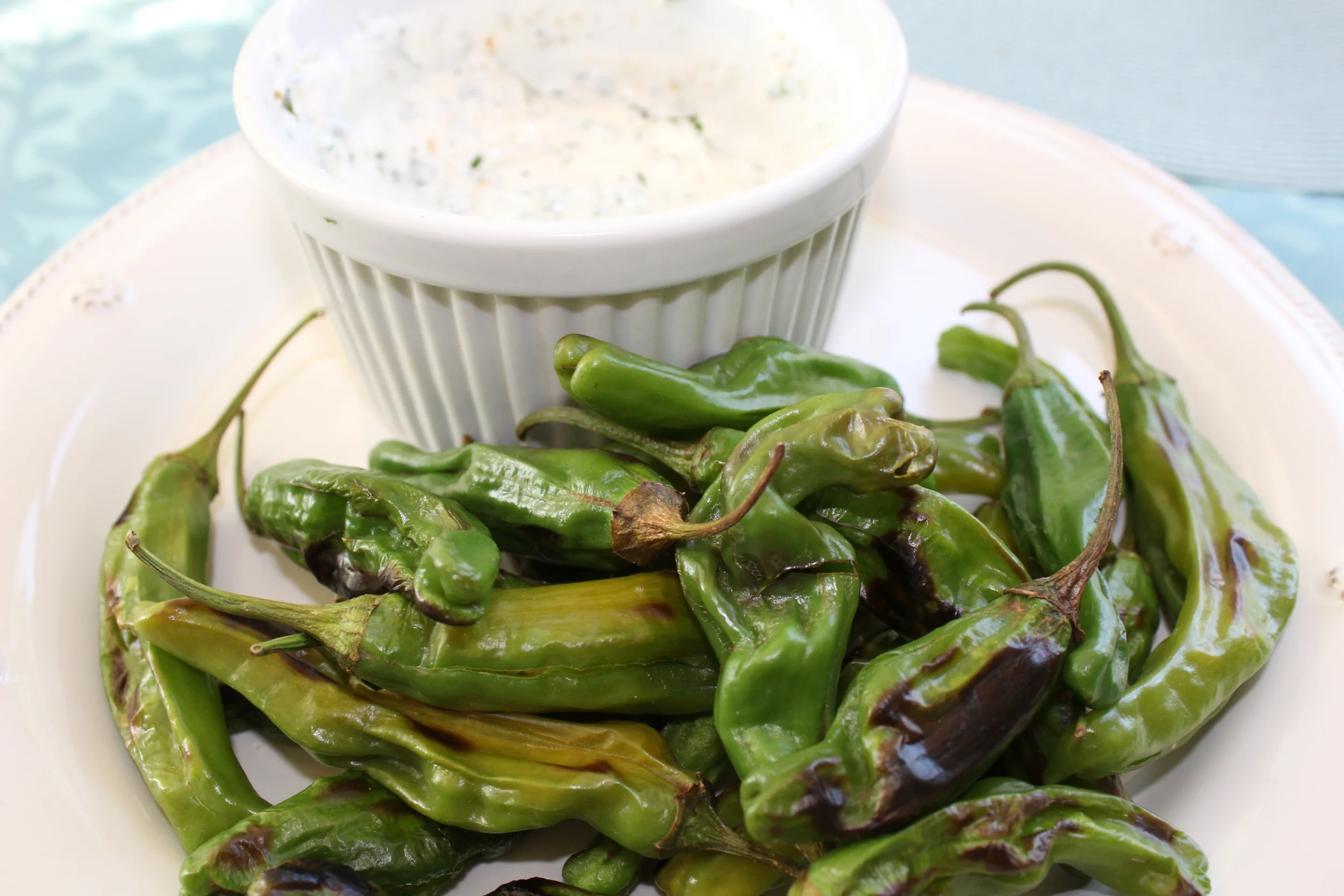 Shishito Peppers with an Herb Dip