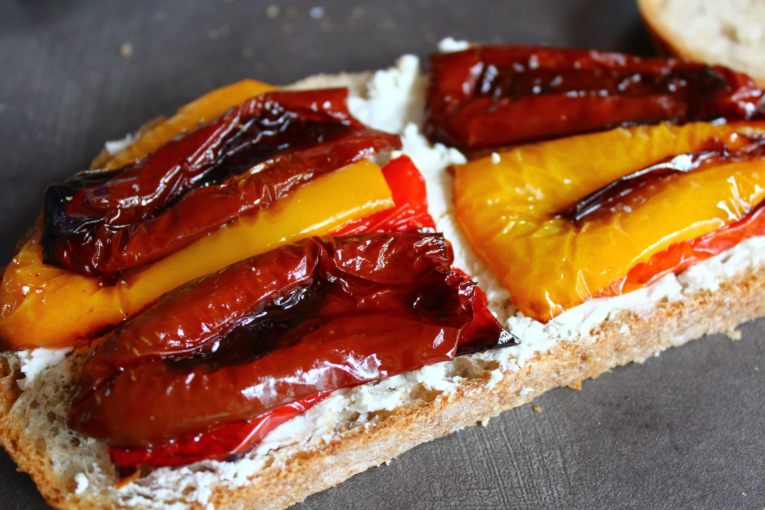 Roasted Red Pepper and Goat Cheese Sandwich