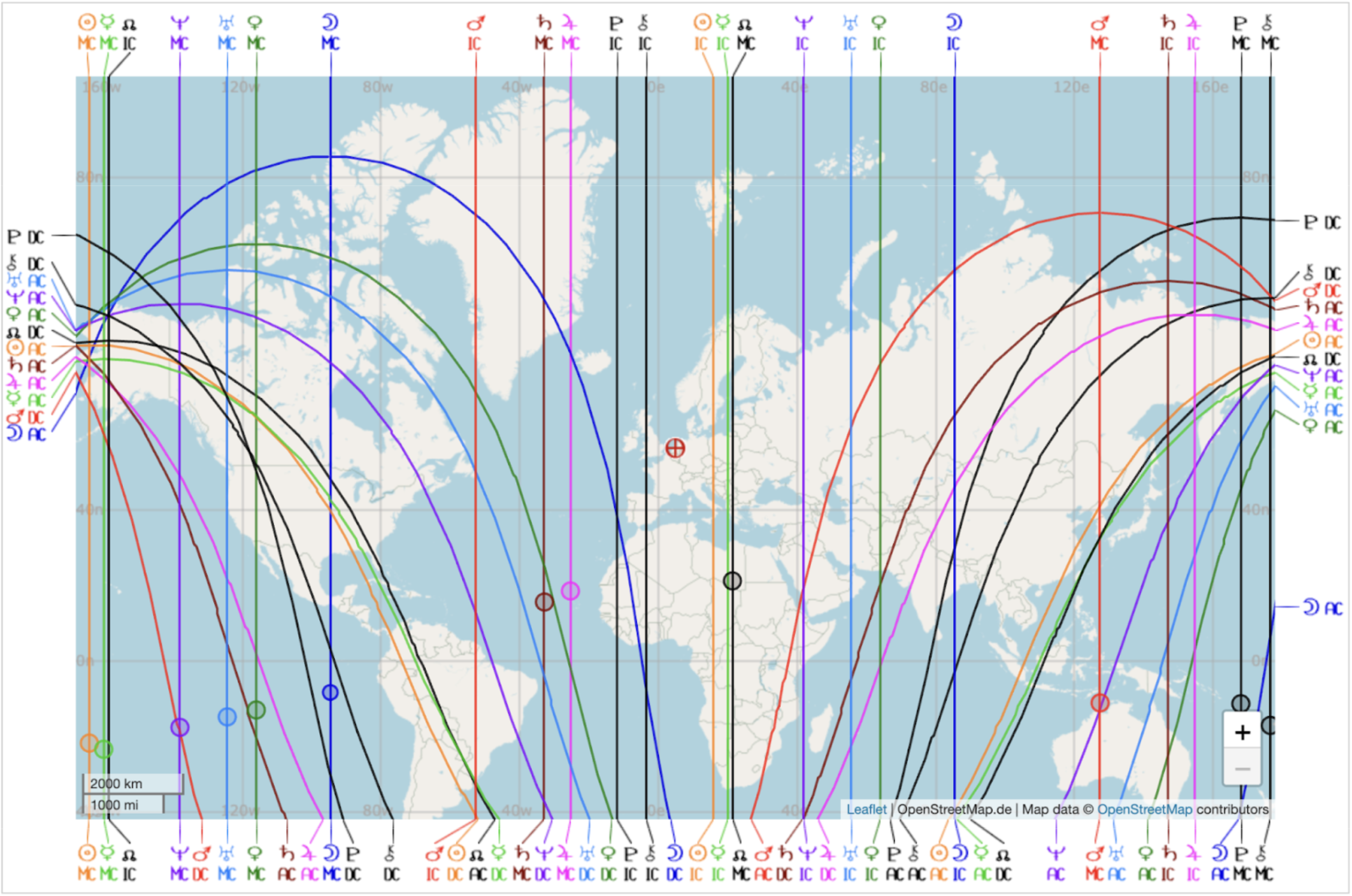 Decoding Astrocartography: Symbols to Read Your Astrocartography Map