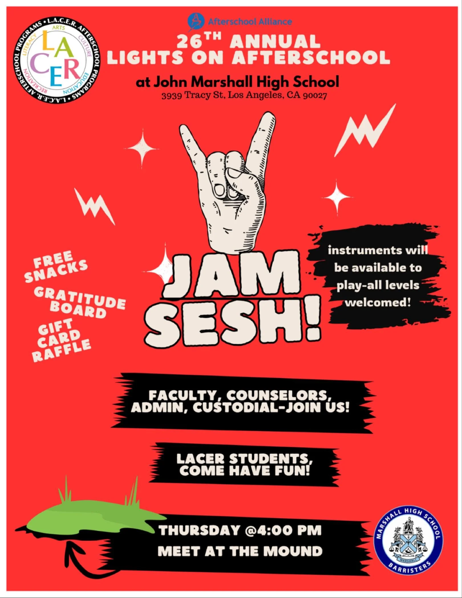 Join us @marshallhs to celebrate #lightsonafterschool!