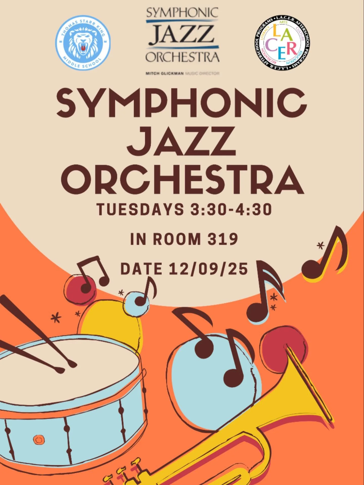 🎷 HEY T.S.King Students - SIGN UP for this NEW After-School Opportunity! 🎺
 We&rsquo;re excited to partner with The Symphonic Jazz Orchestra @sjomusic to offer an incredible music class starting next week!
Students will learn to play in a real Jazz