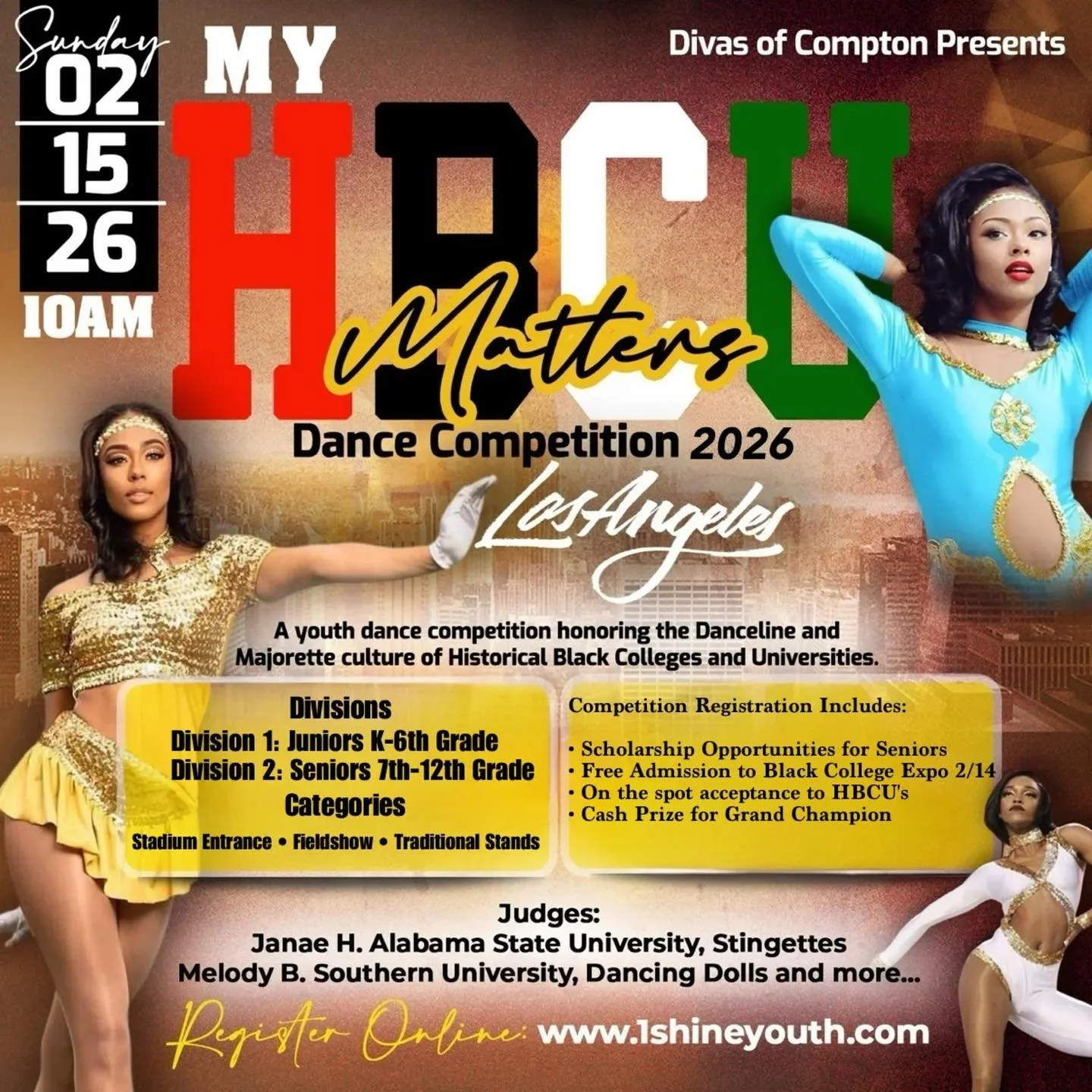 THIS SUNDAY - Support the @hhssheikettes as they return with stellar performances to compete in the @1shineyouth HBCU Matters Dance Competition !
#lacerafterschool
#danceprogram
#hollywoodhigh 
#hbcumatters2026LA