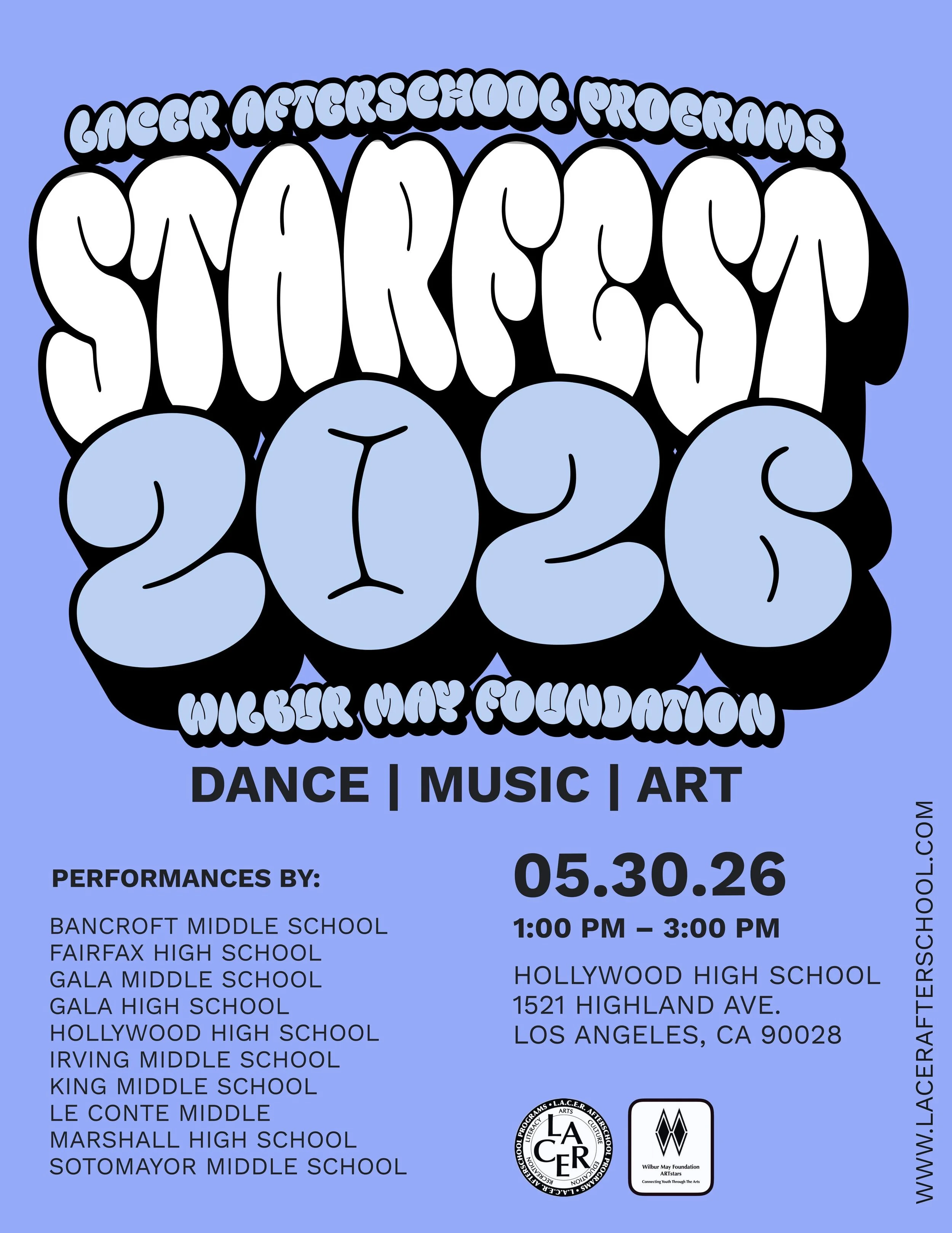 ✨ THE COUNTDOWN IS ON for @lacerafterschool Annual Starfest! ✨

Our music, dance, and visual arts students will be showcasing their incredible performances and creative talents for an audience of friends and family. 🎶💃🎨

Save the date &mdash; we c