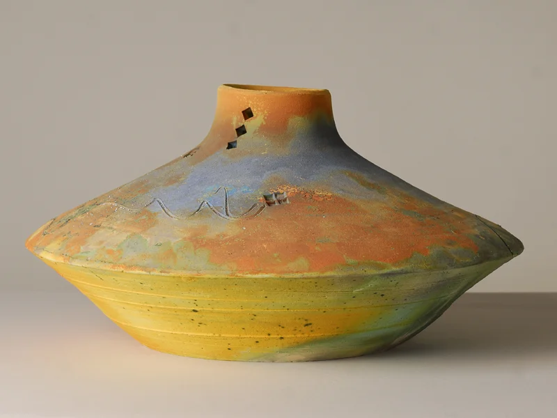 Steve FULLMER (American, b.1946), Tabasco Canyon , 1985, glazed pit-fired stoneware. Collection of The Suter Te Aratoi o Whakatū: purchased in 1985. Acc. 757.