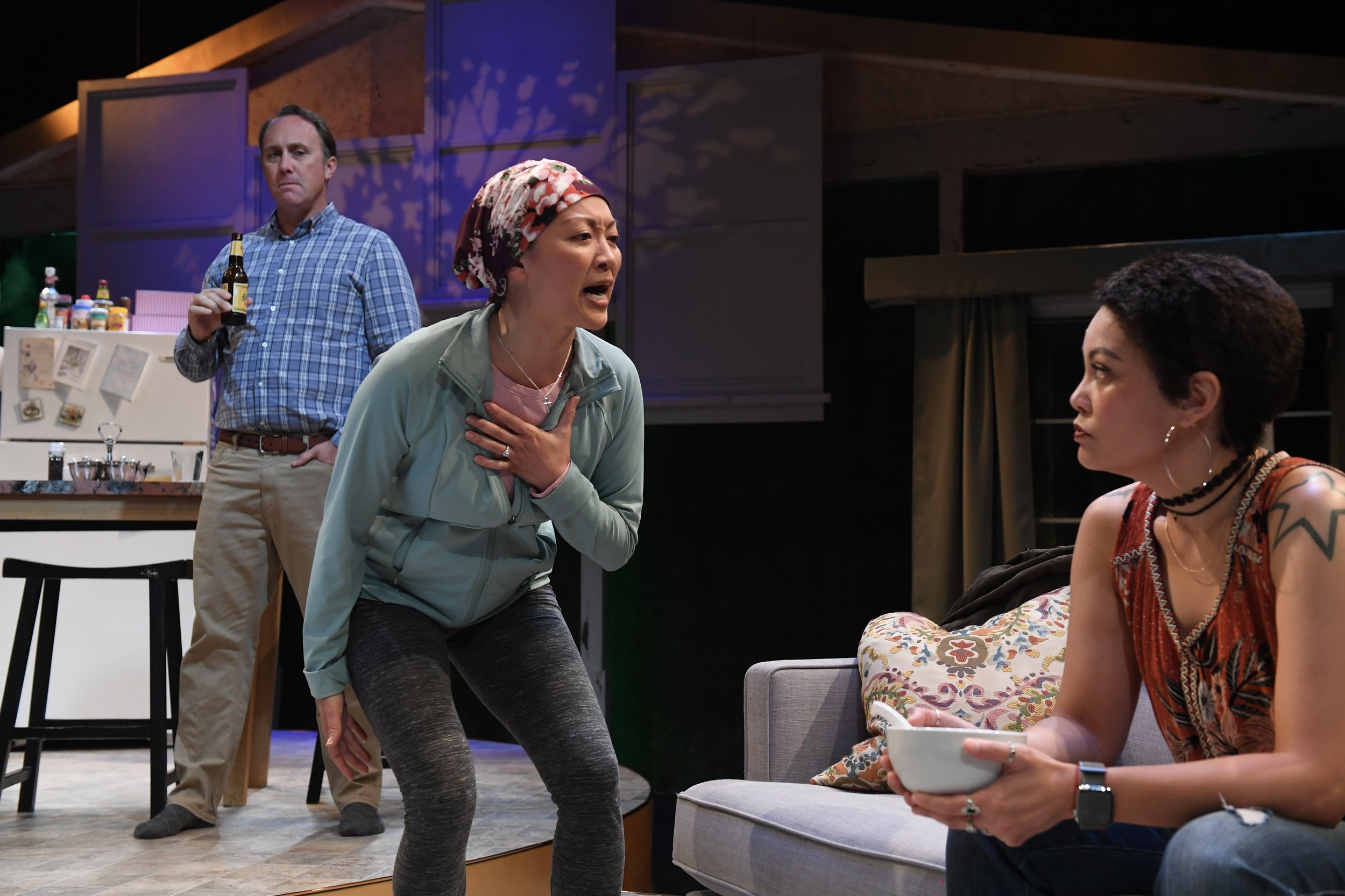    (left to right) RINABETH APOSTOL*, WILL SPRINGHORN JR.* and NICOLE TUNG*      Credit: Dave Lepori      Production photos for&nbsp;San Jose Stage Company’s production of BALD SISTERS&nbsp;by&nbsp;VICHET CHUM and directed by JEFFREY LO.      Date: S