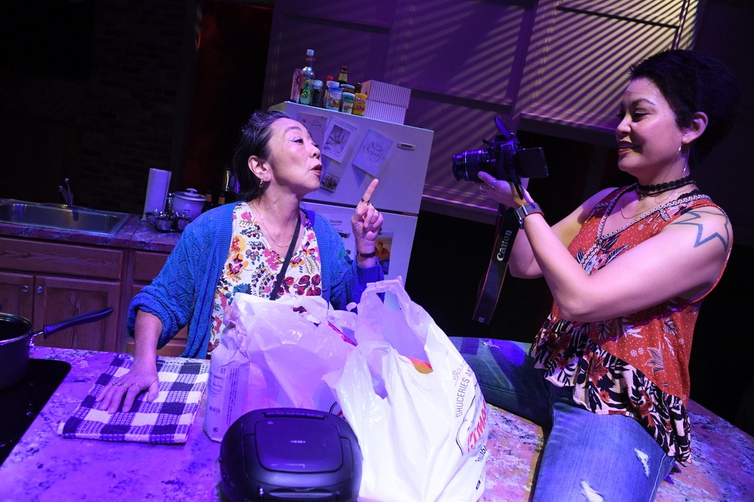    (left) KEIKO CARREIRO* and (right) RINABETH APOSTOL*      Credit: Dave Lepori      Production photos for&nbsp;San Jose Stage Company’s production of BALD SISTERS&nbsp;by&nbsp;VICHET CHUM and directed by JEFFREY LO.      Date: September 13, 2023   