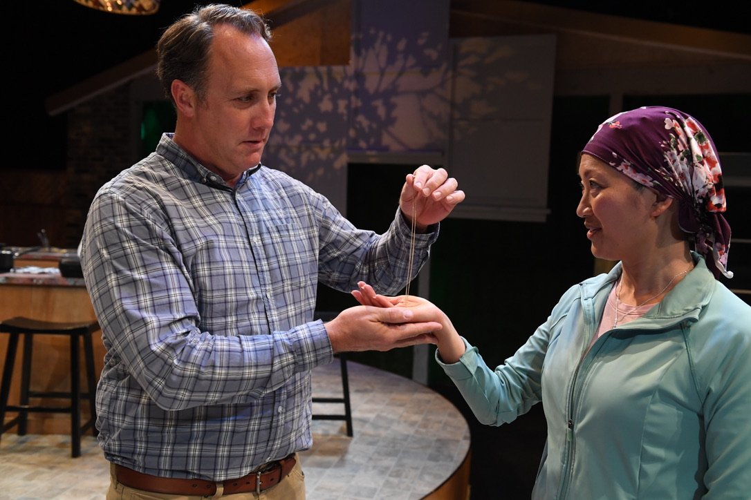    (right) WILL SPRINGHORN JR.* and (left) NICOLE TUNG*      Credit: Dave Lepori      Productions photos for San Jose Stage Company’s production of BALD SISTERS by VICHET CHUM and directed by JEFFREY LO.      Date: September 13, 2023   