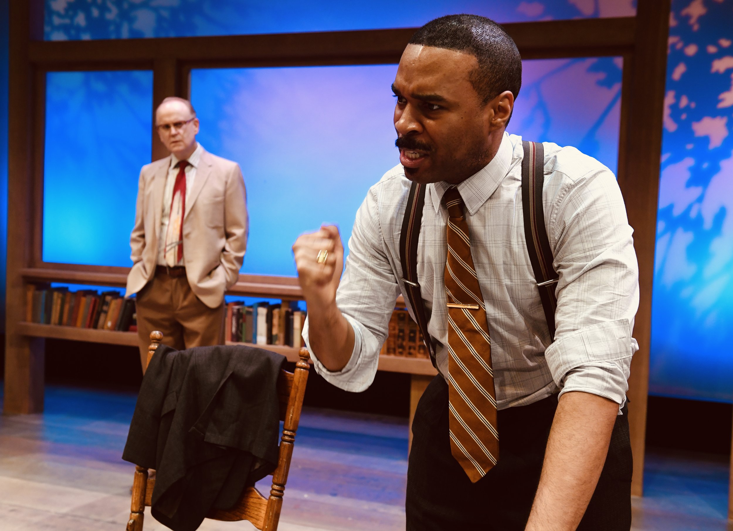  San Jose Stage Company’s West Coast Premiere of PEOPLE WHERE THEY ARE by ANTHONY CLARVOE. Directed BENNY SATO AMBUSH featuring MICHAEL CHAMPLIN as NED and TERRANCE AUSTIN SMITH* as JOHN.  January 31st though February 25th, 2024  Photo by DAVE LEPORI