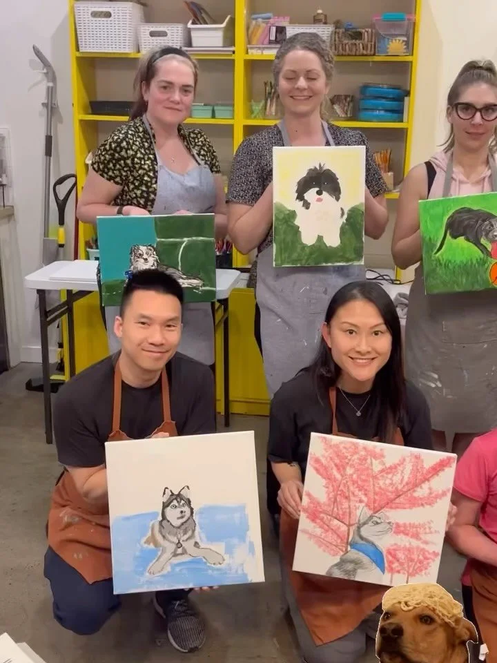 Only a few spots left for next weeks Paint Your Pet class 🐶🐱🦜🐰

Taught by owner of Creō Art Studio and dog mom to Kona &amp; Rosie, Jen Findlay

In this class you&rsquo;ll learn how to paint an abstract photo of your pet! We&rsquo;ll teach you ho