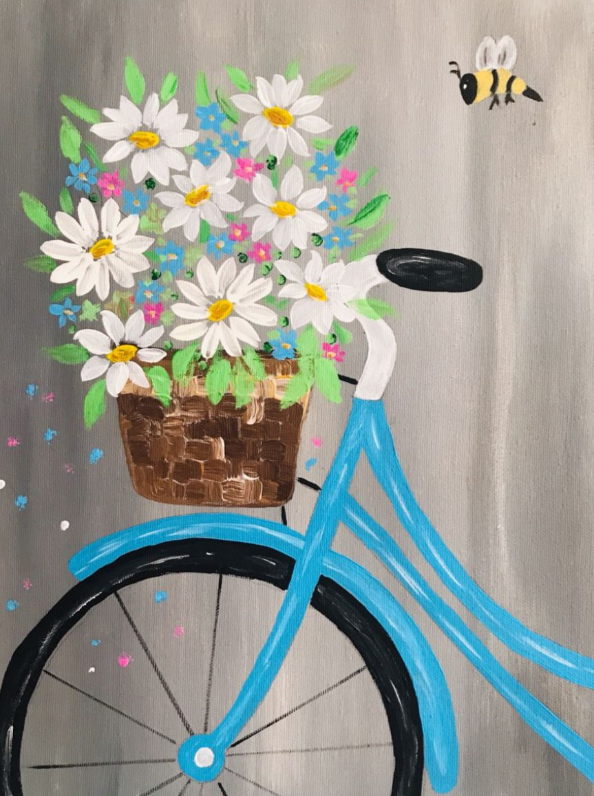 Introduction to Acrylic - Spring Bicycle 