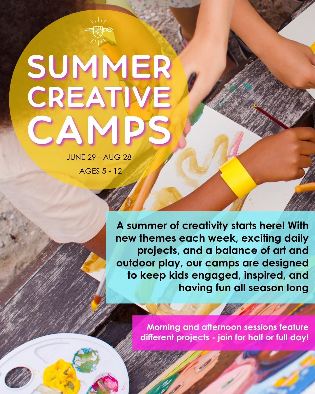 🎨✨ SUMMER CREATIVE CAMPS ARE HERE! ✨🎨

A summer full of creativity, colour, and hands-on fun starts now!

Each week is a brand new themed adventure designed to keep kids inspired, engaged, and excited to create 🌈

🖌 Ages 5&ndash;12
📅 June 29 &nd