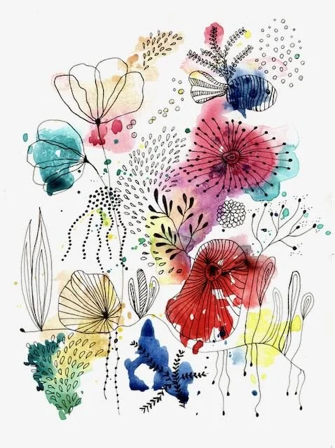 Watercolour + Zentangle