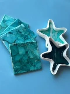 Alcohol Ink + Resin Coasters + Starfish Trinket Dish Workshop