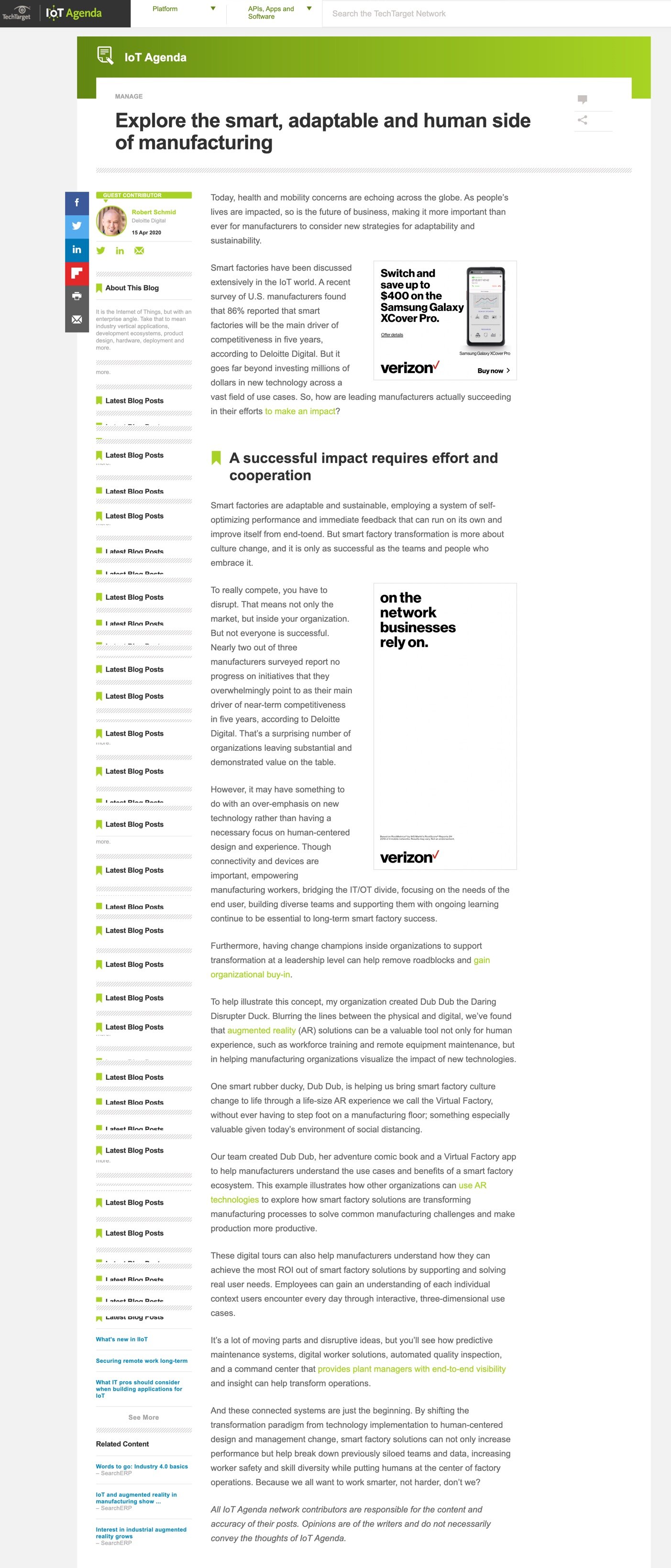 Tech Target: Explore the smart, adaptable and human side of manufacturing