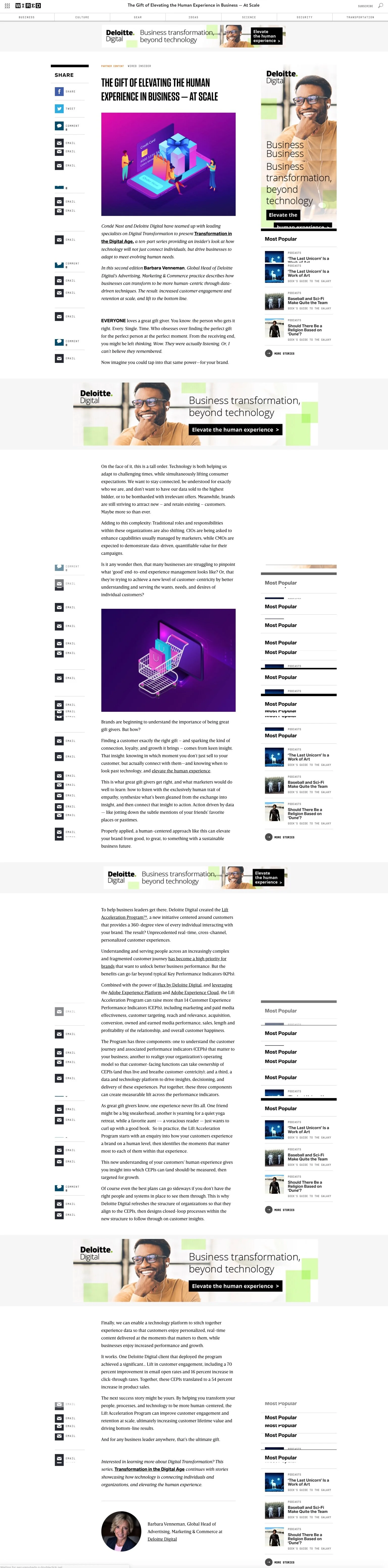 WIRED: The Gift of Elevating the Human Experience in Business — At Scale