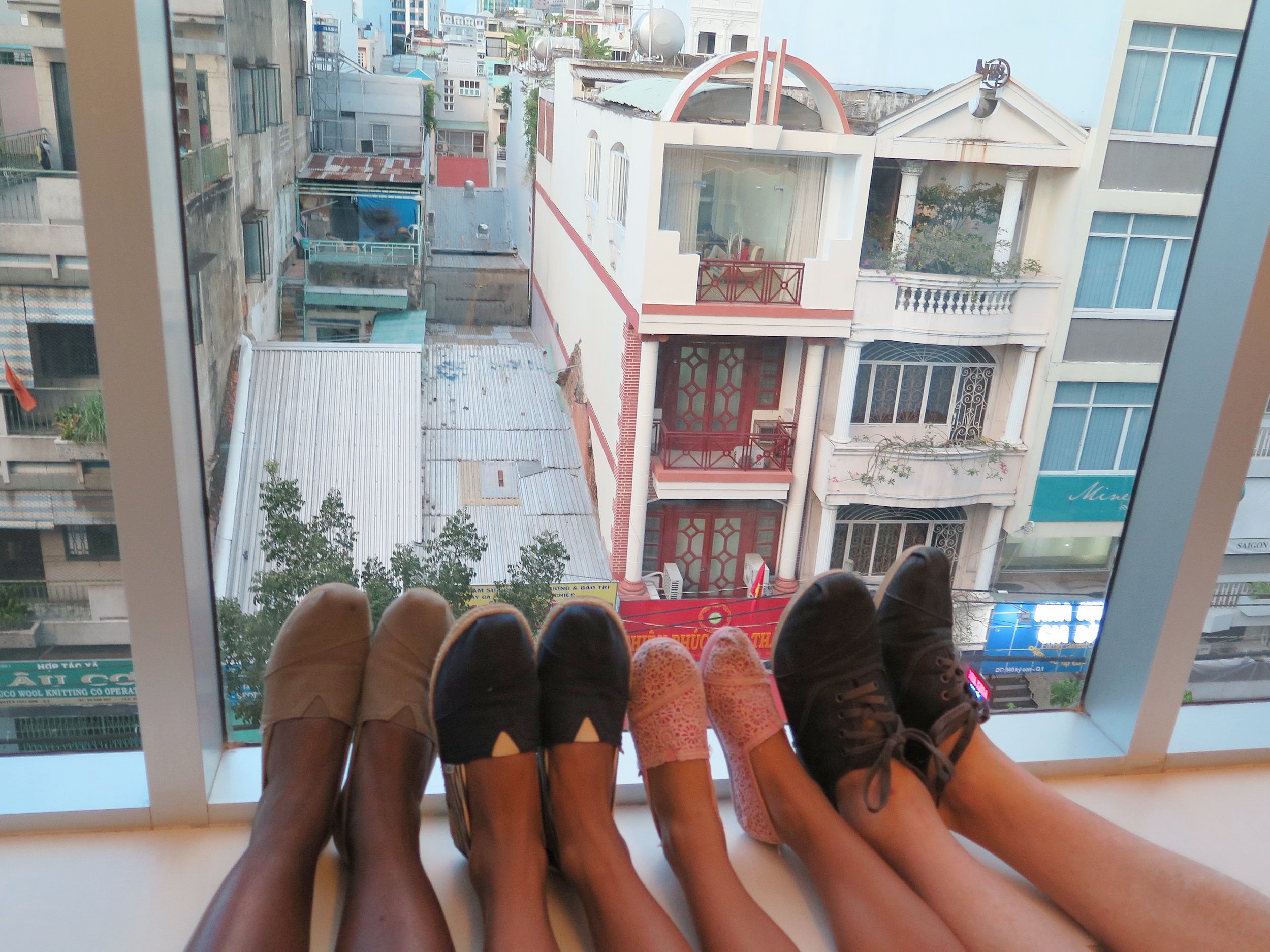 Showing our Toms in Vietnam - One for One - A great mission we all love, and their fabric makes walking in the heat bearable and comfortable.