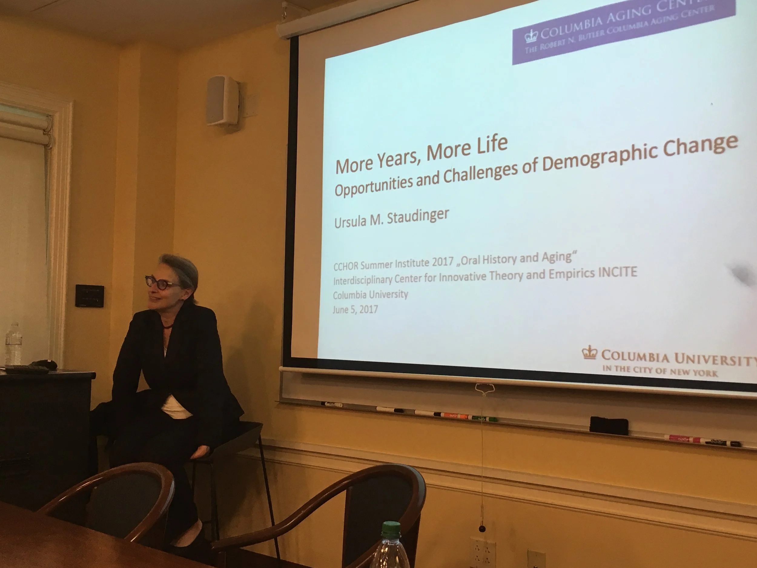 Dr. Ursula Staudinger presents at the 2017 CCOHR Oral History Summer Institute.