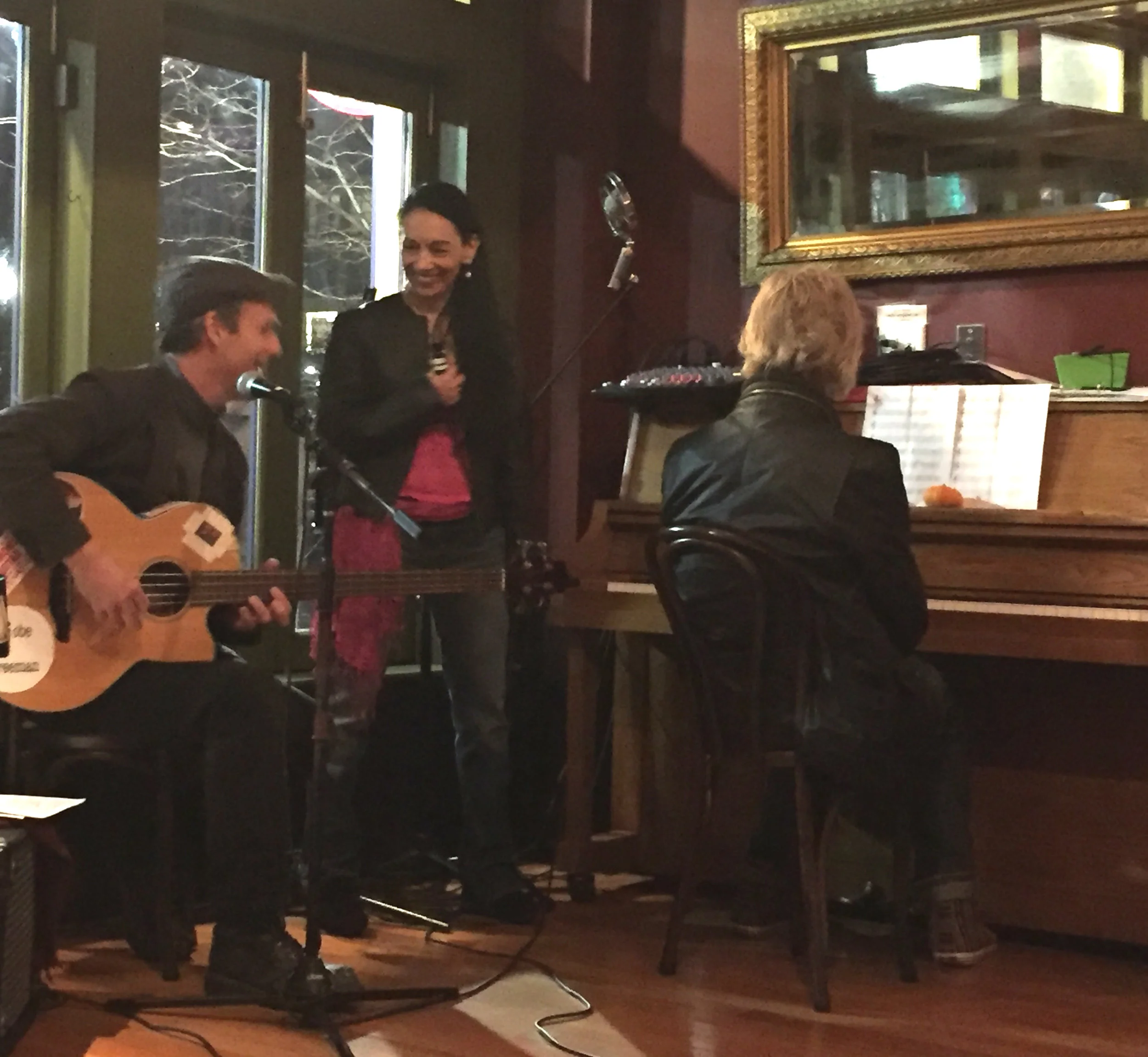 Jobe Freeman on Accoustic Bass, Sharon on soprano backing vocals, Jimmy Craven on keyboard for at Bebop Restaurant in Boston for Jobe’s Medallion Sessions II CD Release Show November 11, 2018 - ‘Mother & Me’