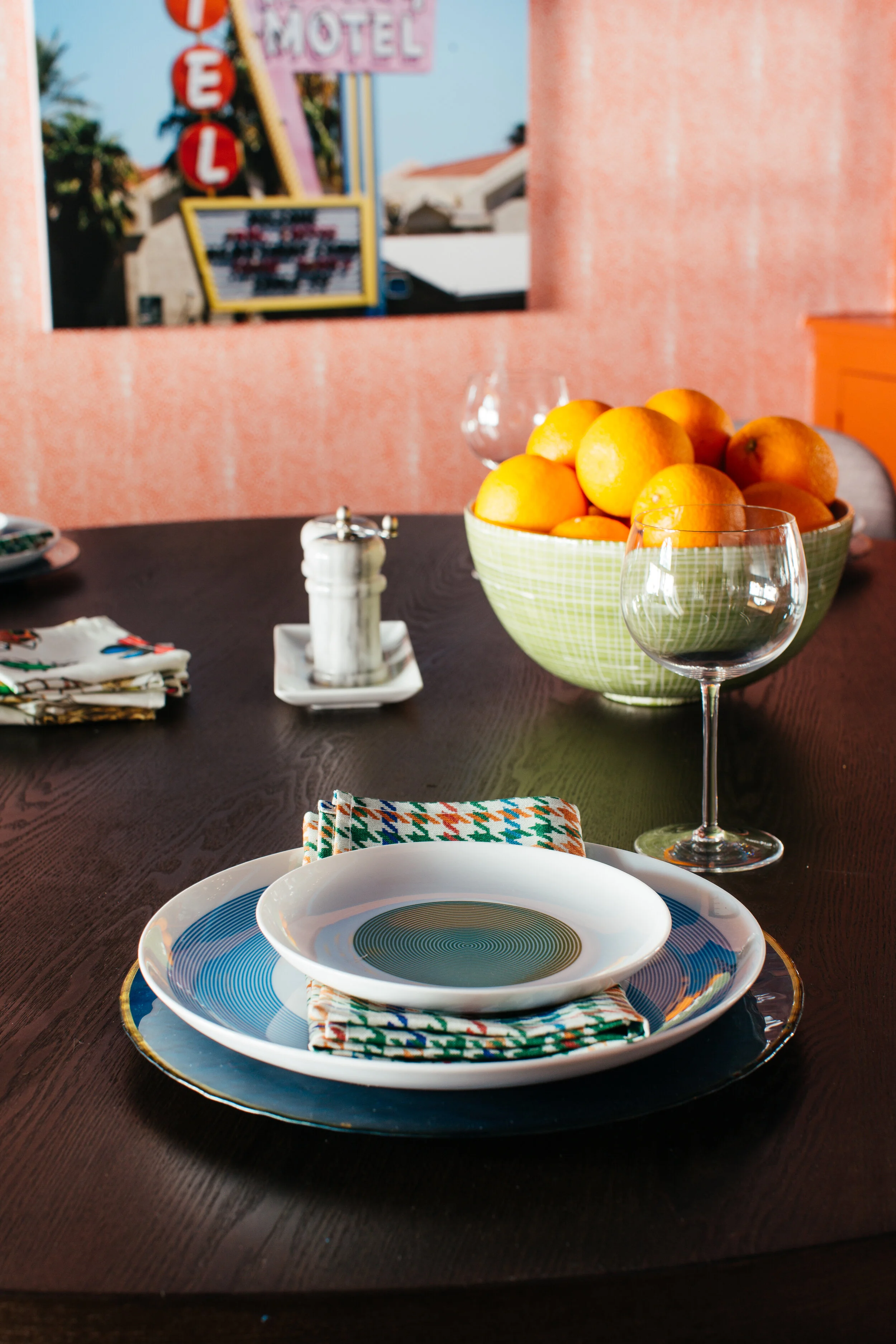ORC dining room table setting by theRathProject and jill rosenwald bowl.jpg
