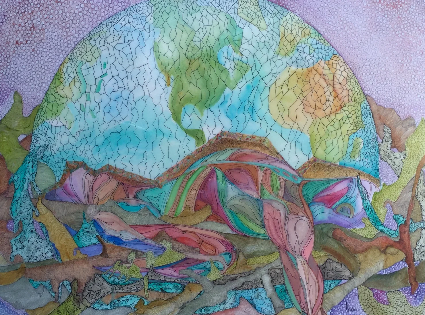 Begin Again, 40”x30”, mixed media