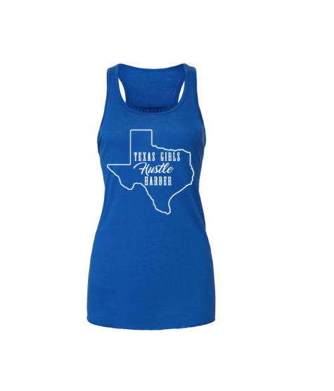 Texas Girls Hustle Harder Racerback Tank