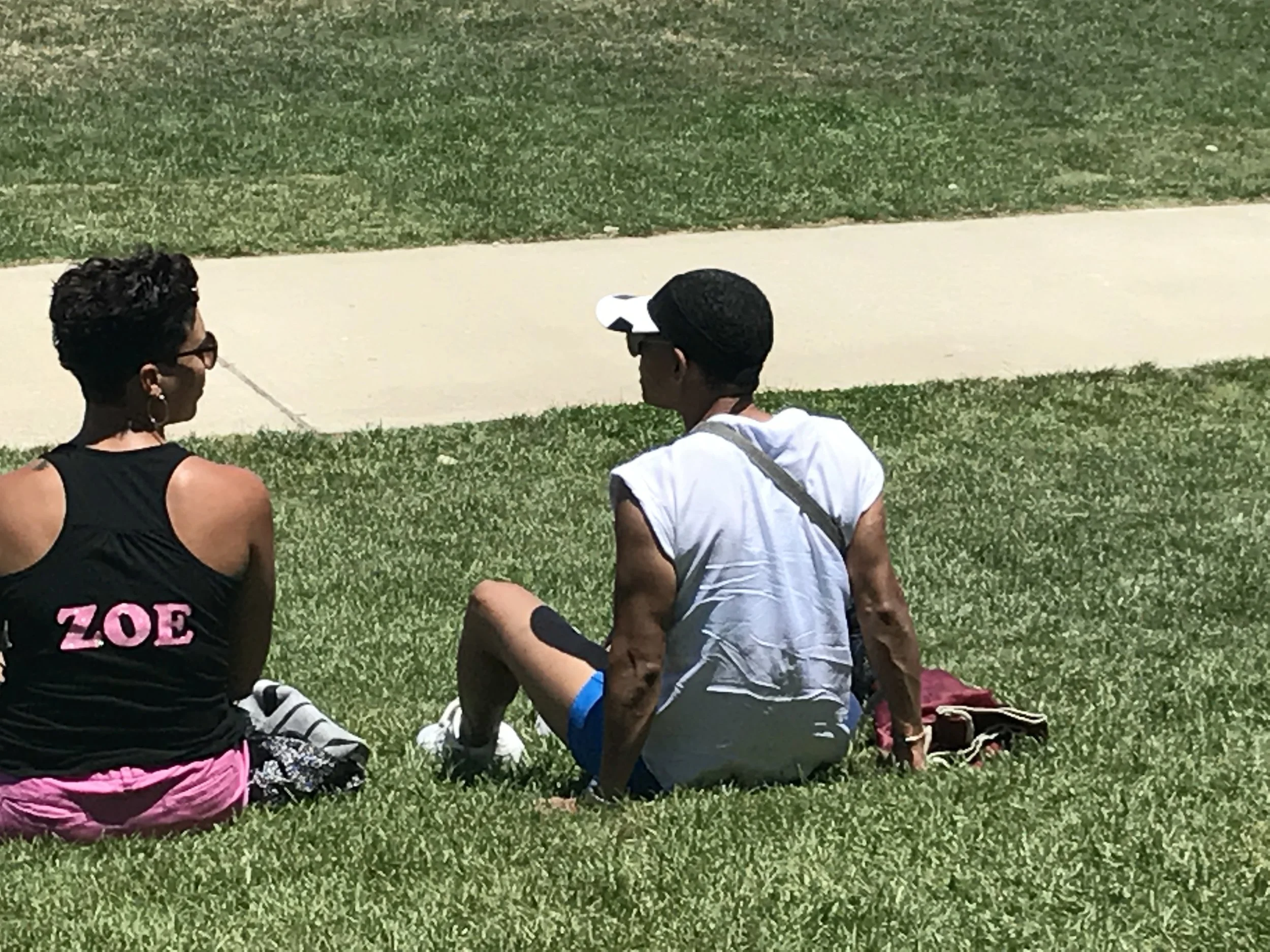 Soccer mom's enjoying a break before the big game