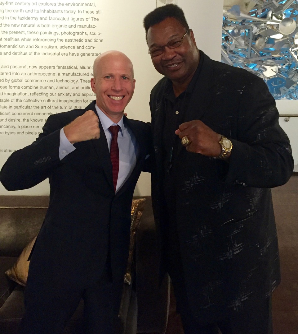Jonathan Eig with Larry Holmes, Ali's opponent in the 1980 world heavyweight championship.