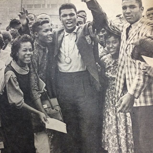 #TBT Ali celebrating his Olympic gold medal with his classmates in Louisville.
#MuhammadAli #AliALife #Olympian #OlympicGoldMedal #Champion