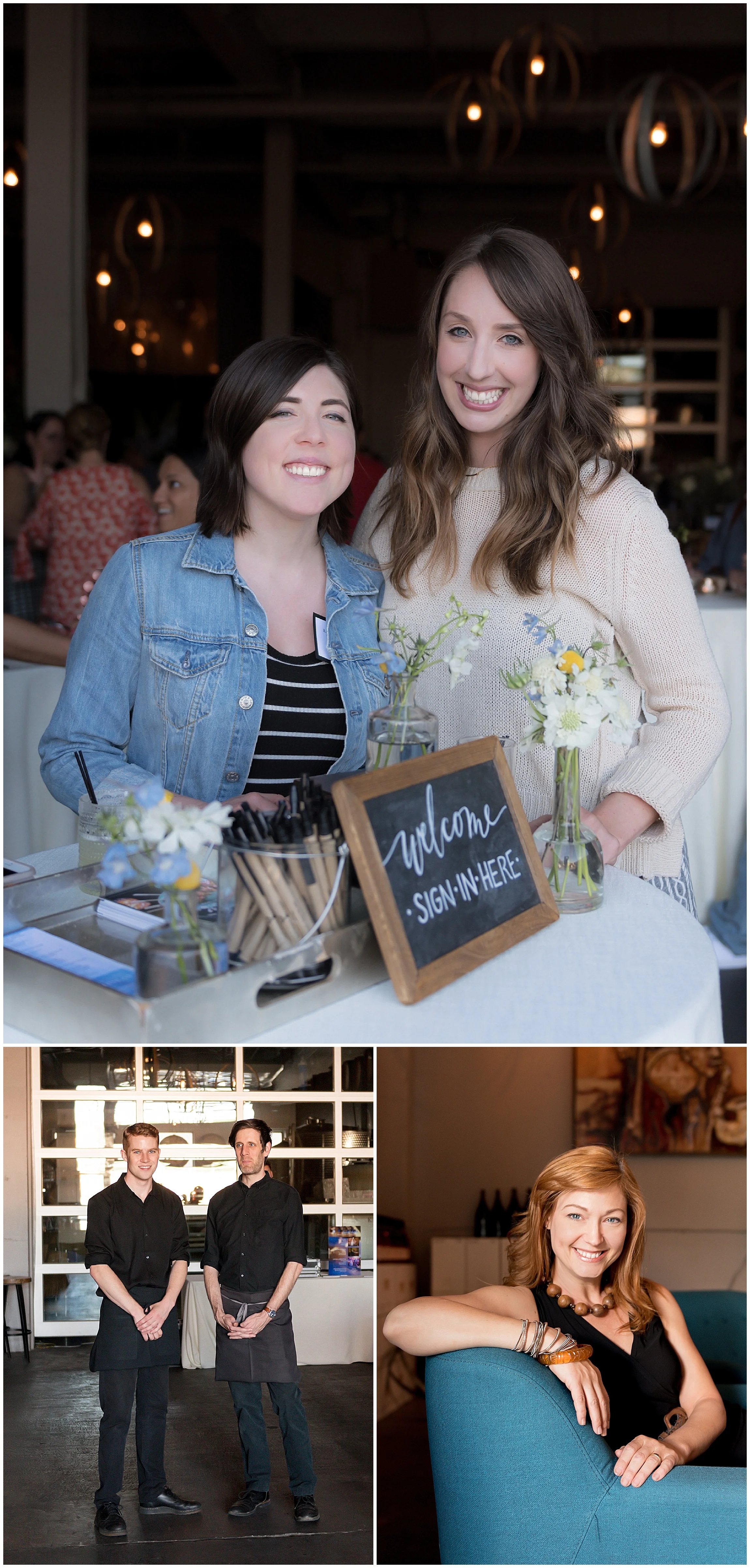Top: Ravishing Radish, Alaina Brown, Event Producer & New Bookings Coordinator & Annalee Millar, Event Designer | Left: Ravishing Radish Waitstaff | Right: Vickie Peterson, Senior Event Designer