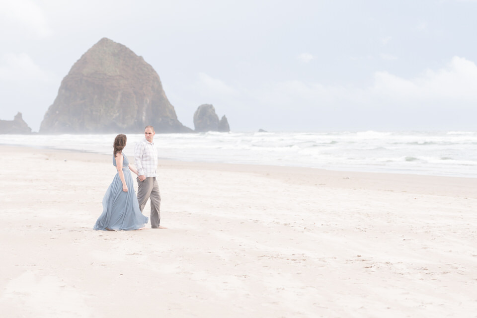 Cannon Beach Formal Engagement Session at Sunset