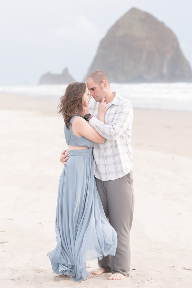 Cannon Beach couples beach engagement session
